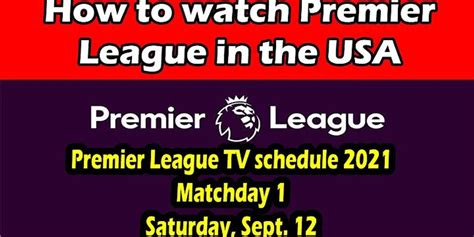 epl tv schedule usa